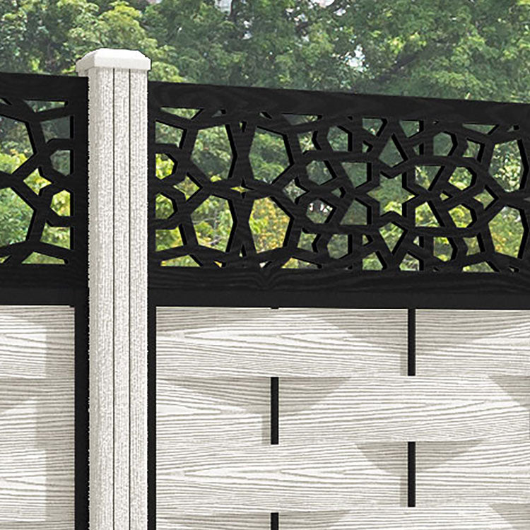 Ripple Nazira Fence Panel - Light Stone - with our composite posts