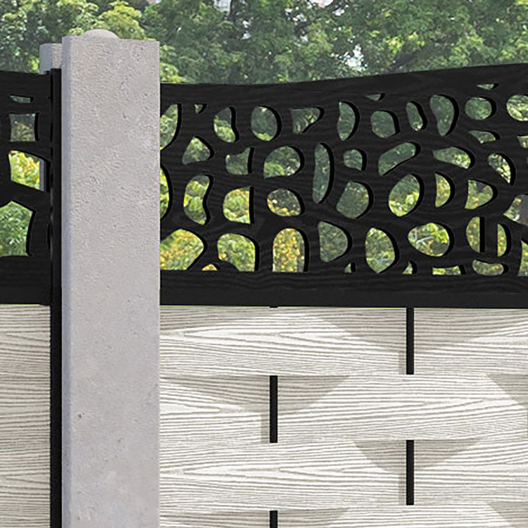 Ripple Pebble Curved Top Fence Panel - Light Stone - for existing concrete posts