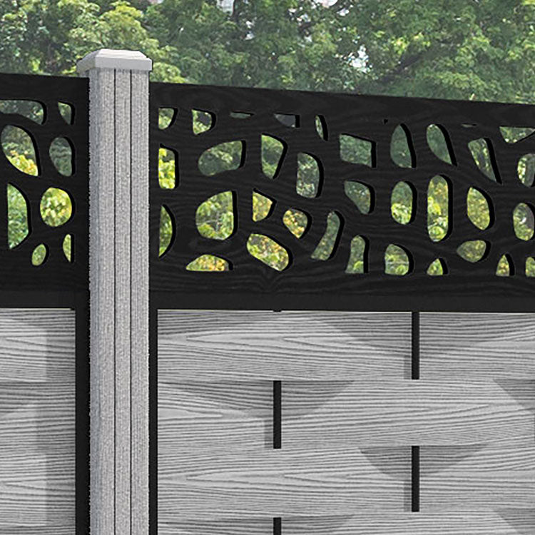 Ripple Pebble Fence Panel - Light Grey - with our composite posts