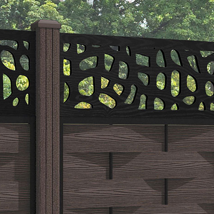 Ripple Pebble Fence Panel - Mid Brown - with our composite posts