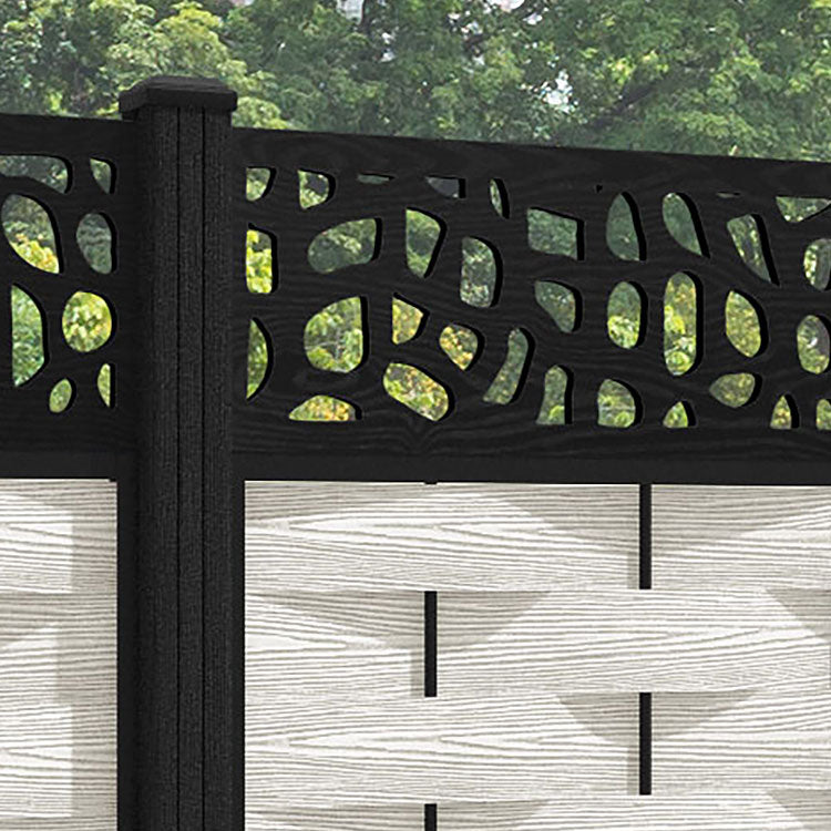 Ripple Pebble Fence Panel - Light Stone - with our composite posts