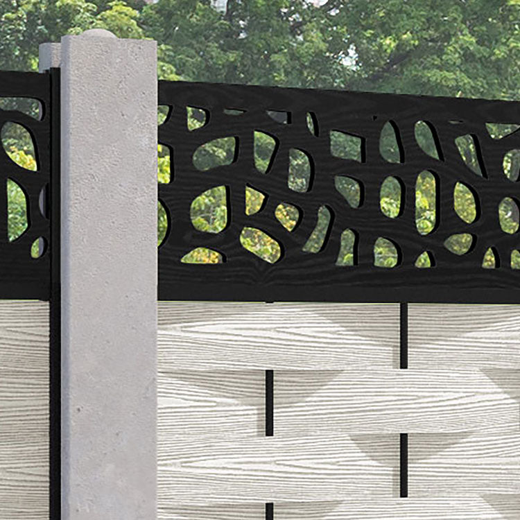 Ripple Pebble Fence Panel - Light Stone - for existing concrete posts