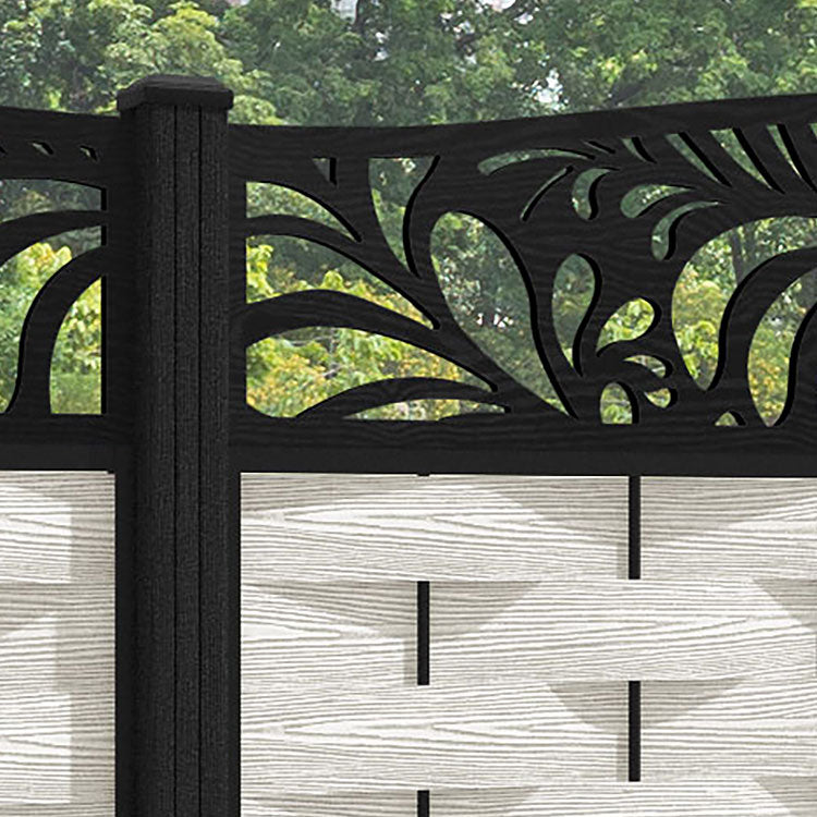 Ripple Petal Curved Top Fence Panel - Light Stone - with our composite posts