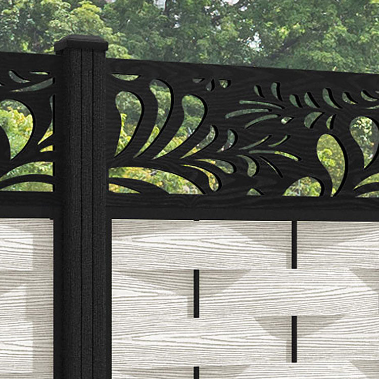 Ripple Petal Fence Panel - Light Stone - with our composite posts