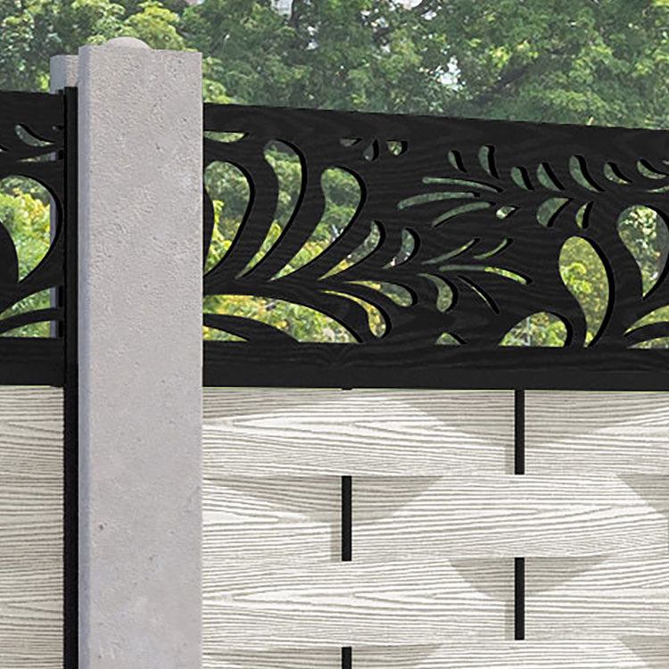 Ripple Petal Fence Panel - Light Stone - for existing concrete posts