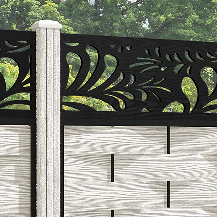 Ripple Petal Fence Panel - Light Stone - with our composite posts