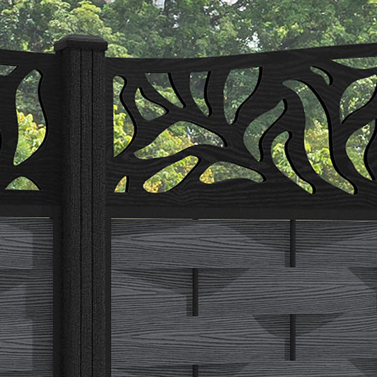Ripple Plume Curved Top Fence Panel - Dark Grey - with our composite posts