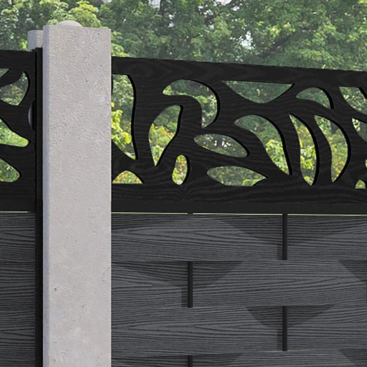 Ripple Plume Fence Panel - Dark Grey - for existing concrete posts