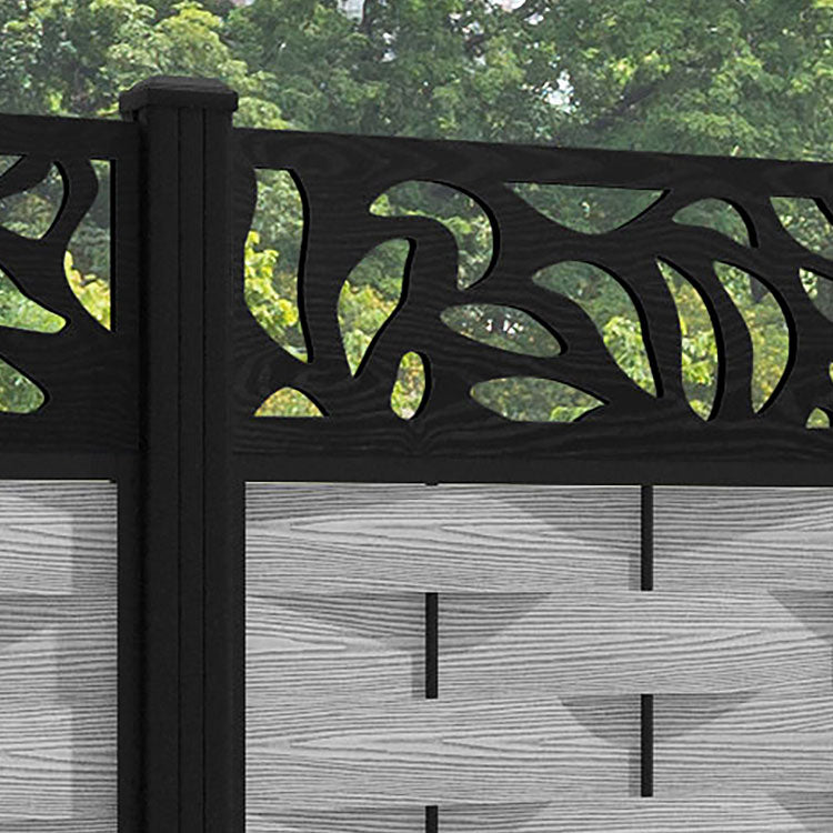 Ripple Plume Fence Panel - Light Grey - with our aluminium posts