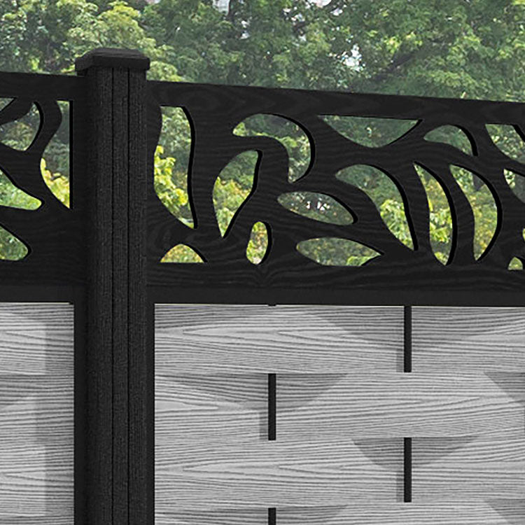 Ripple Plume Fence Panel - Light Grey - with our composite posts