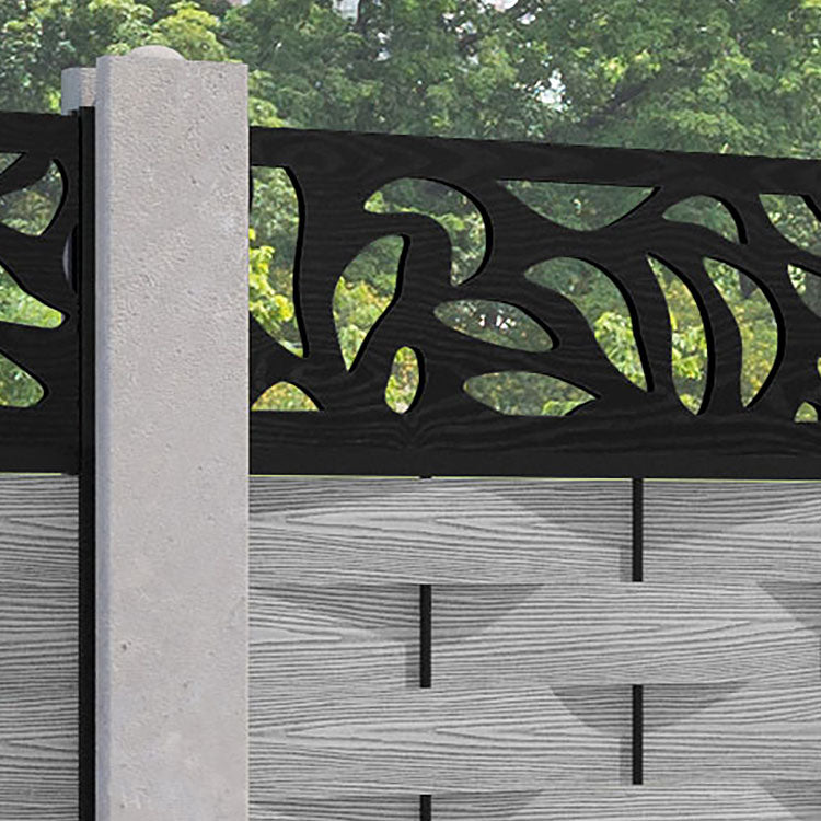 Ripple Plume Fence Panel - Light Grey - for existing concrete posts