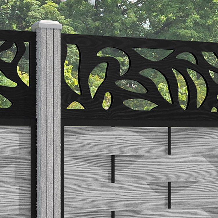 Ripple Plume Fence Panel - Light Grey - with our composite posts