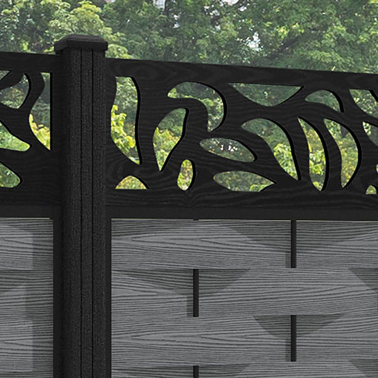 Ripple Plume Fence Panel - Mid Grey - with our composite posts