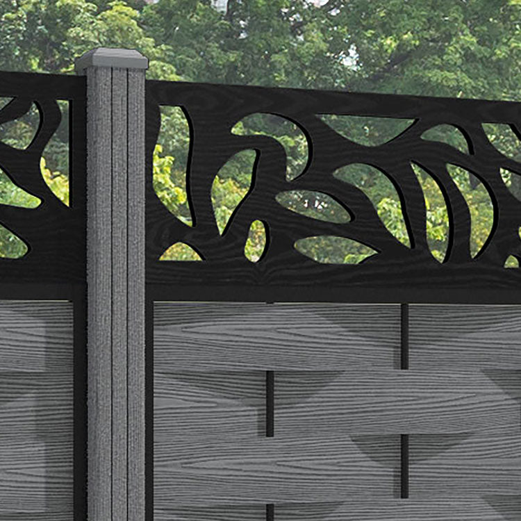 Ripple Plume Fence Panel - Mid Grey - with our composite posts