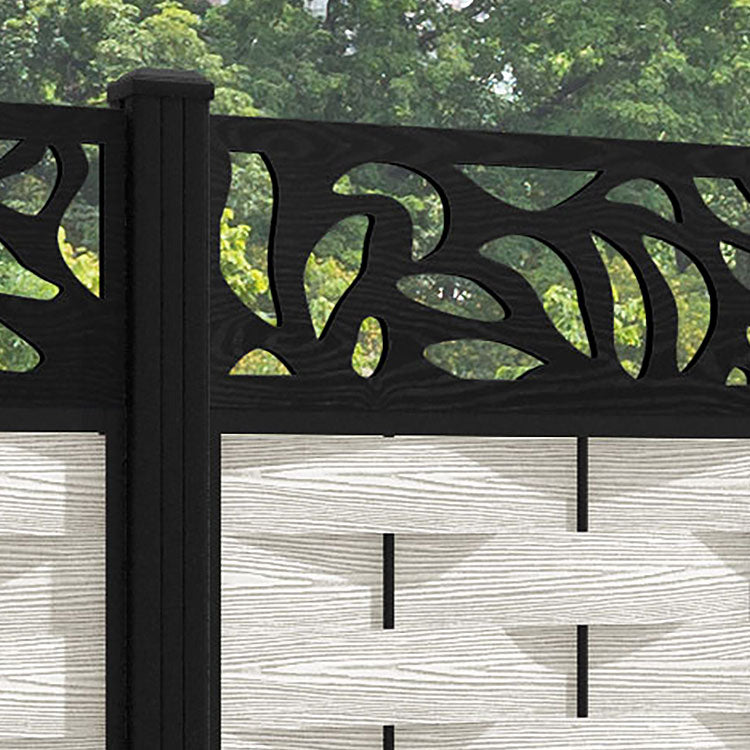 Ripple Plume Fence Panel - Light Stone - with our aluminium posts