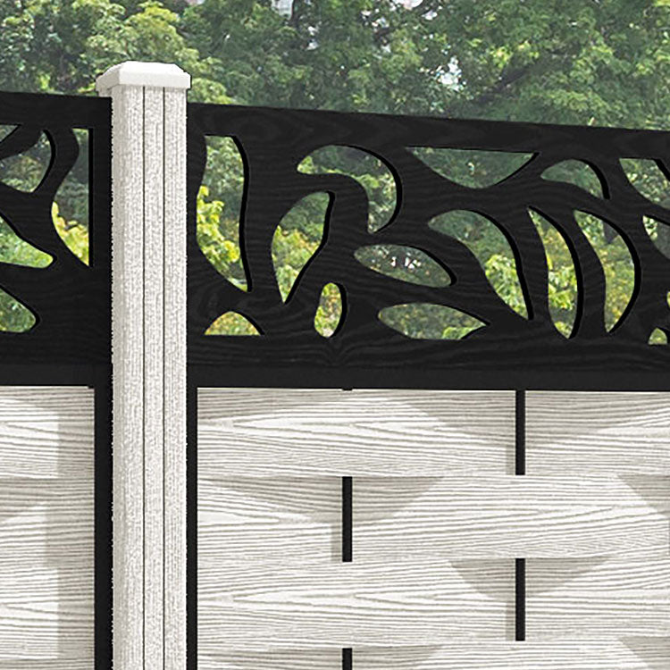 Ripple Plume Fence Panel - Light Stone - with our composite posts