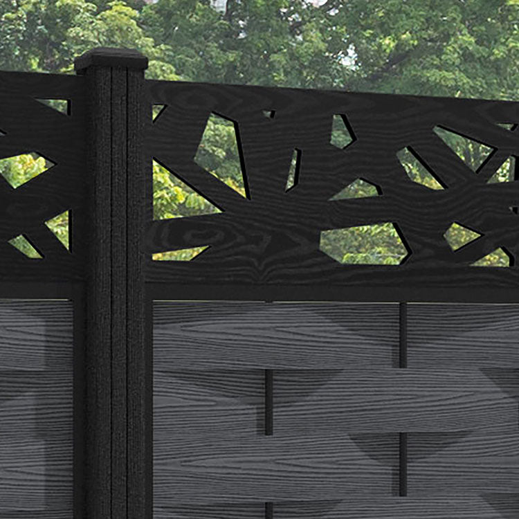 Ripple Prism Fence Panel - Dark Grey - with our composite posts