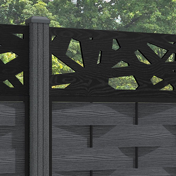 Ripple Prism Fence Panel - Dark Grey - with our composite posts