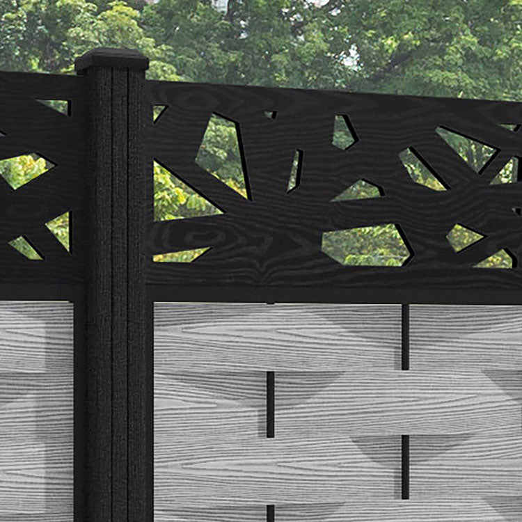 Ripple Prism Fence Panel - Light Grey - with our composite posts