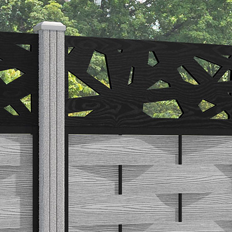 Ripple Prism Fence Panel - Light Grey - with our composite posts