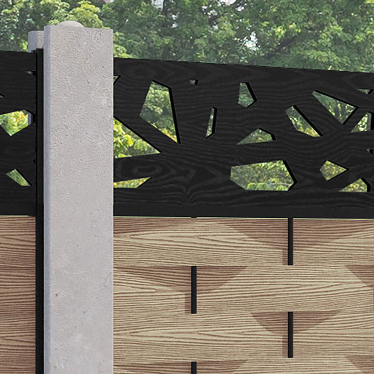 Ripple Prism Fence Panel - Light Oak - for existing concrete posts