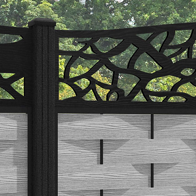 Ripple Twilight Curved Top Fence Panel - Light Grey - with our composite posts