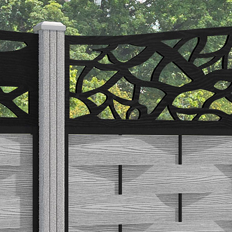 Ripple Twilight Curved Top Fence Panel - Light Grey - with our composite posts