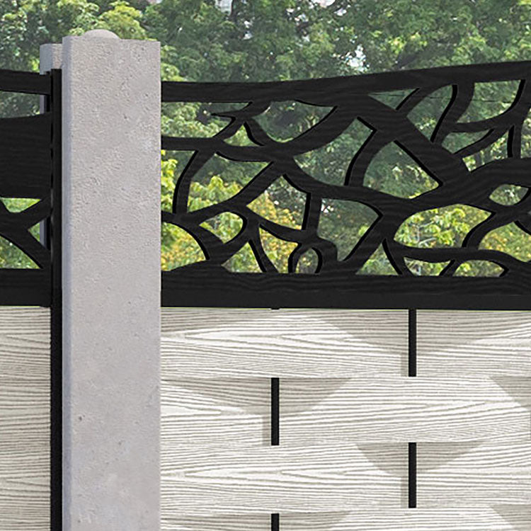 Ripple Twilight Curved Top Fence Panel - Light Stone - for existing concrete posts
