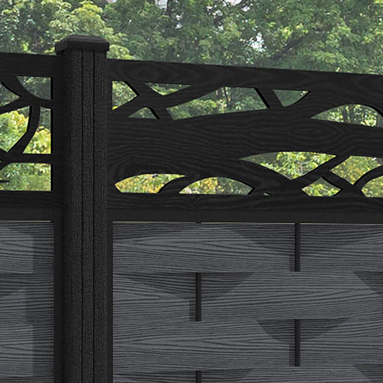 Ripple Twilight Fence Panel - Dark Grey - with our composite posts