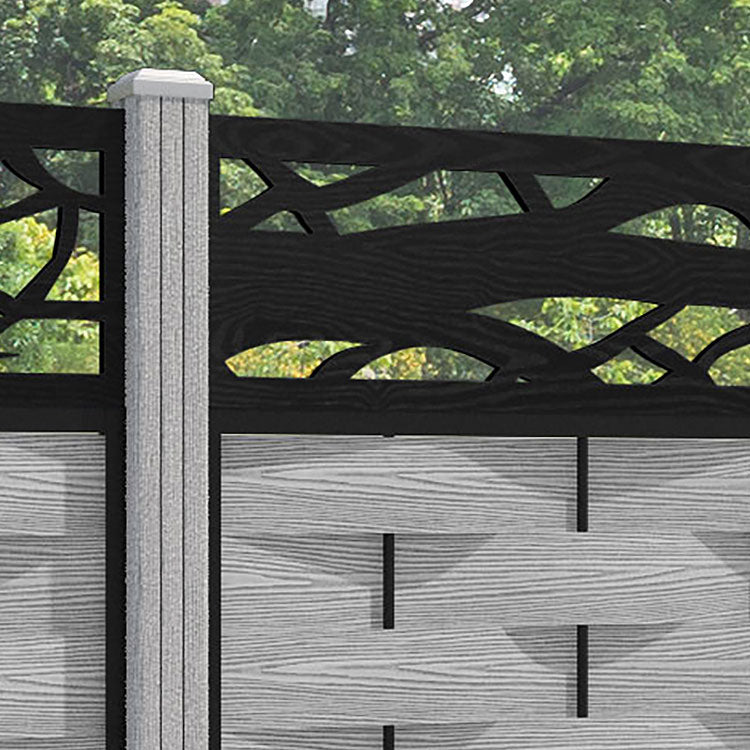 Ripple Twilight Fence Panel - Light Grey - with our composite posts
