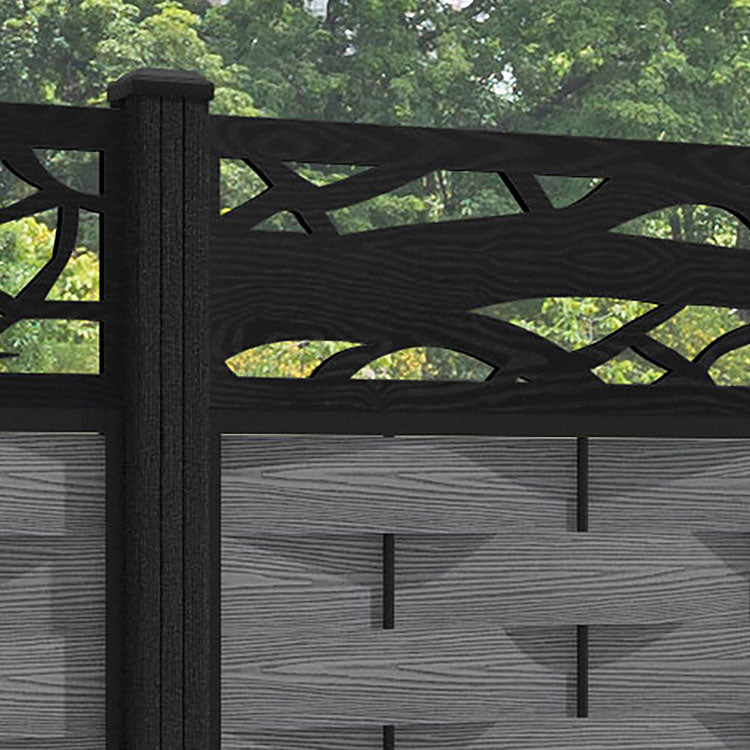 Ripple Twilight Fence Panel - Mid Grey - with our composite posts