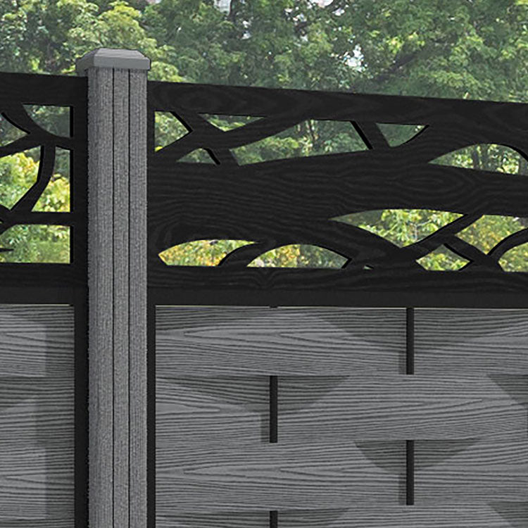 Ripple Twilight Fence Panel - Mid Grey - with our composite posts