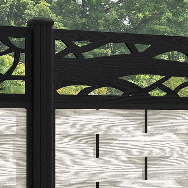 Ripple Twilight Fence Panel - Light Stone - with our aluminium posts