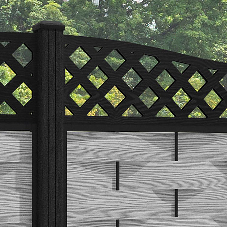 Ripple Low Wave Fence Panel - Light Grey - with our composite posts