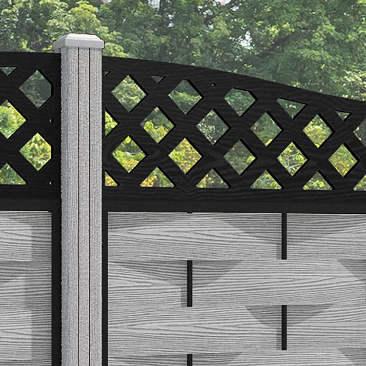 Ripple Low Wave Fence Panel - Light Grey - with our composite posts