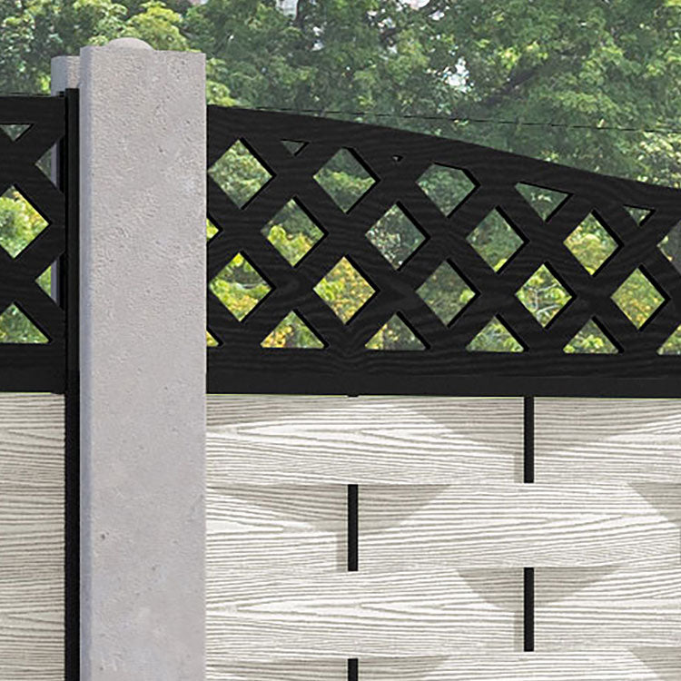 Ripple Low Wave Fence Panel - Light Stone - for existing concrete posts