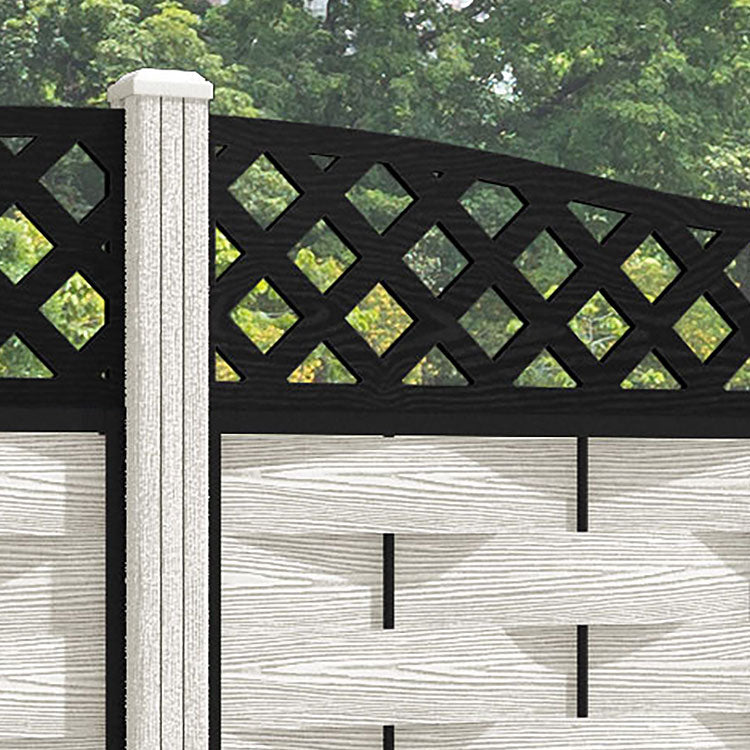 Ripple Low Wave Fence Panel - Light Stone - with our composite posts