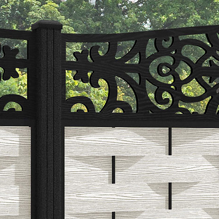Ripple Windsor Curved Top Fence Panel - Light Stone - with our composite posts