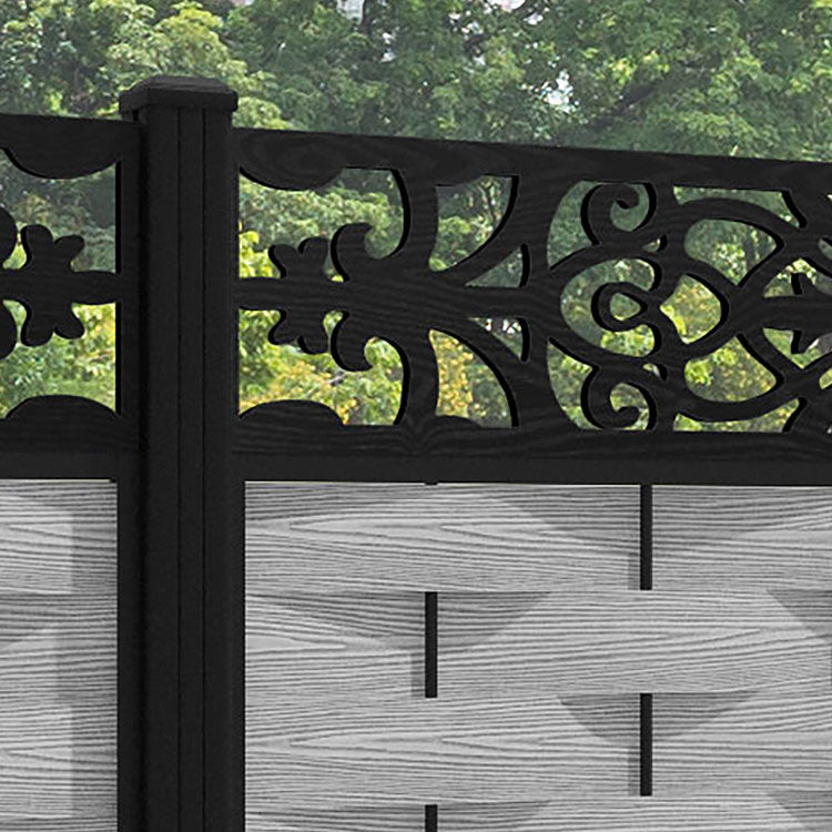 Ripple Windsor Fence Panel - Light Grey - with our aluminium posts