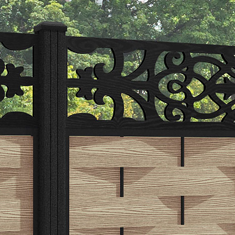 Ripple Windsor Fence Panel - Light Oak - with our composite posts