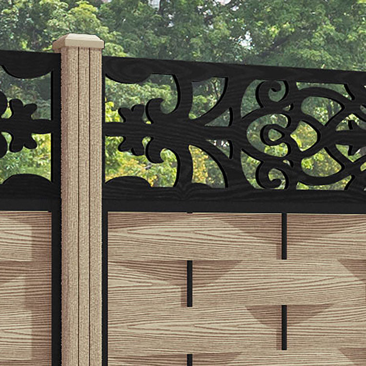 Ripple Windsor Fence Panel - Light Oak - with our composite posts