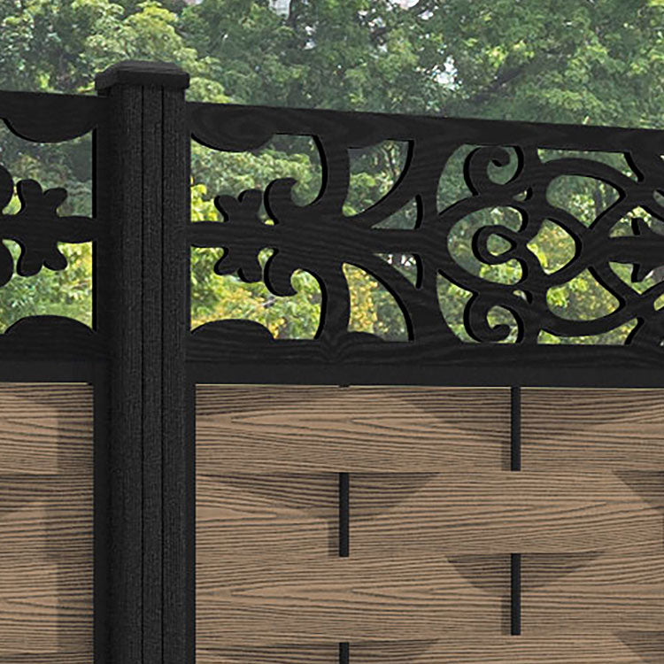 Ripple Windsor Fence Panel - Teak - with our composite posts