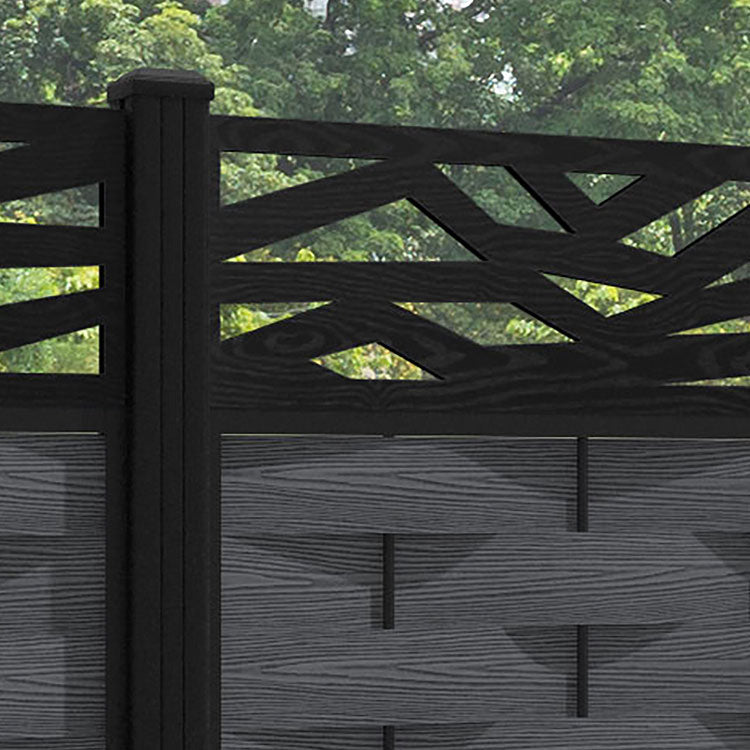 Ripple Zenith Fence Panel - Dark Grey - with our aluminium posts