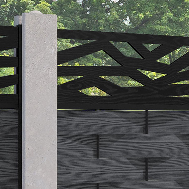 Ripple Zenith Fence Panel - Dark Grey - for existing concrete posts