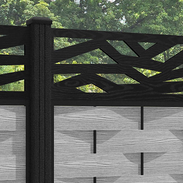 Ripple Zenith Fence Panel - Light Grey - with our composite posts