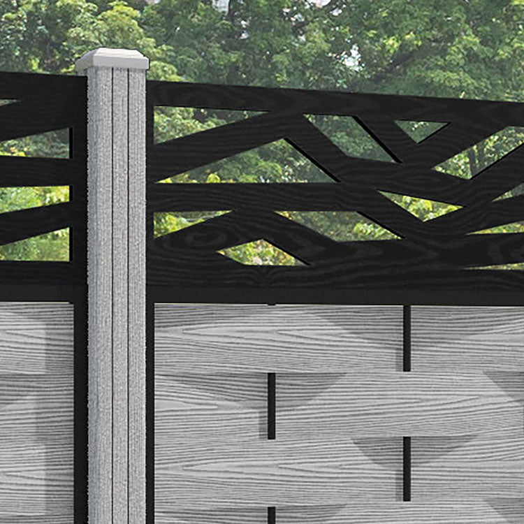 Ripple Zenith Fence Panel - Light Grey - with our composite posts