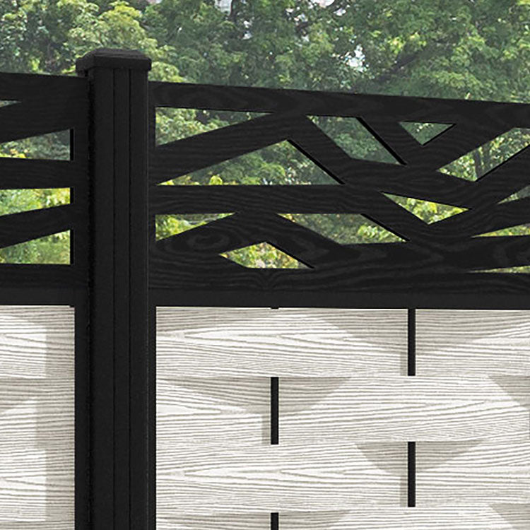 Ripple Zenith Fence Panel - Light Stone - with our aluminium posts