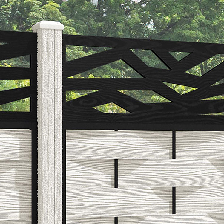 Ripple Zenith Fence Panel - Light Stone - with our composite posts