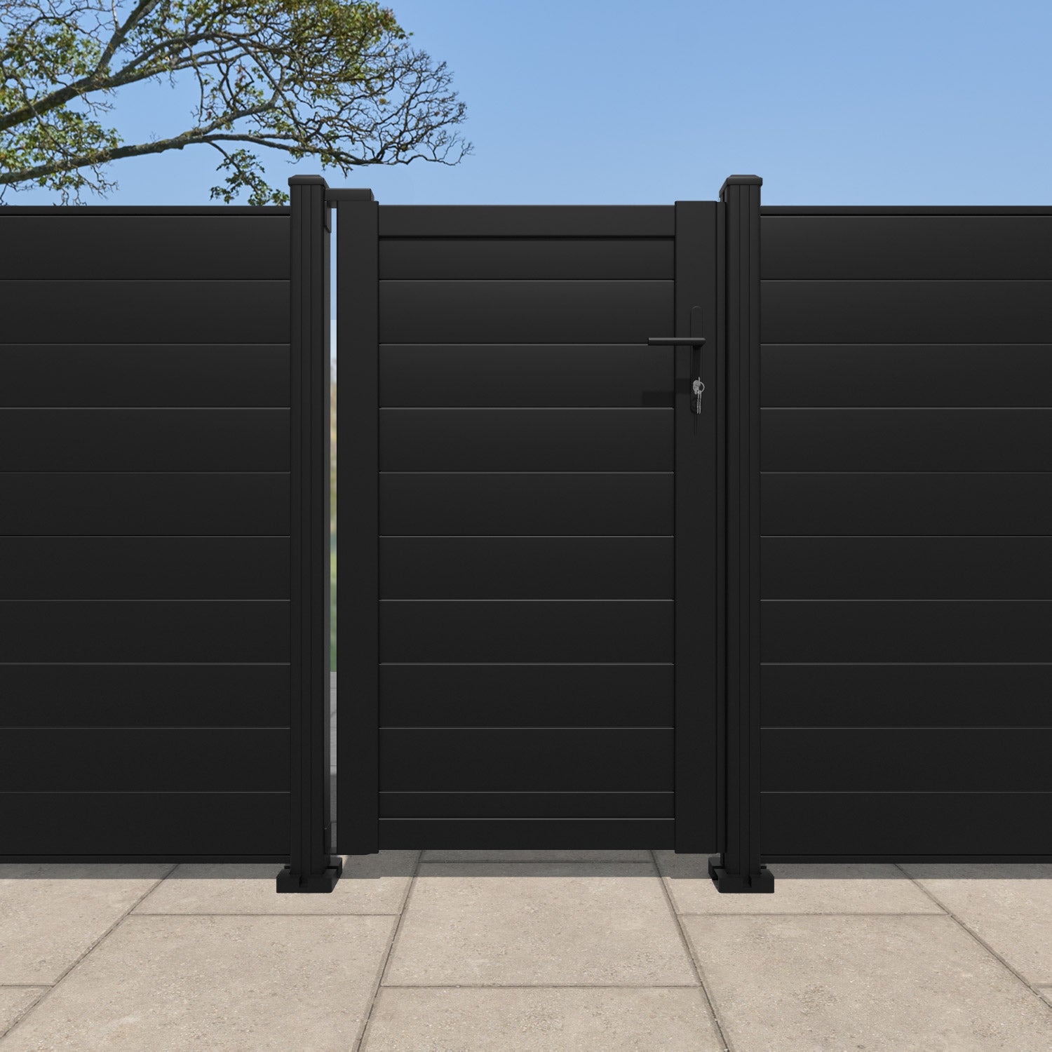 Salone Aluminium Pedestrian Gate - Black