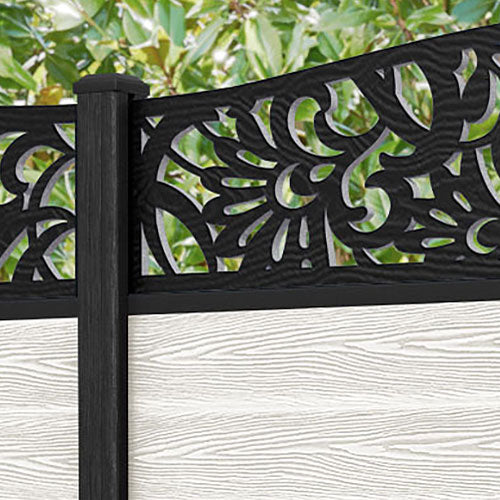 Classic Heritage Curved Top Fence Panel - Light Stone - with our composite posts